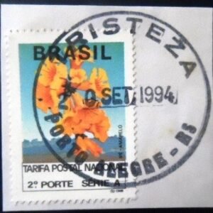 Selo postal do Brasil de 1992 Ipê Amarelo U tristeza