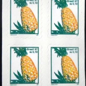 Quadra de selos postais do Brasil de 1998 Abacaxi M QD
