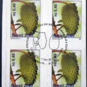 Quadra de selos postais do Brasil de 2000 Graviola M1C QD