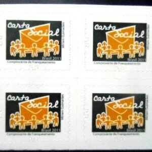 Quadra de selos postais do Brasil de 2011 Carta Social M QD