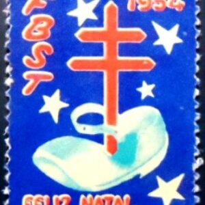 Selo Cinderela do Brasil de 1954 Cruz de Lorena e Sapatinho N