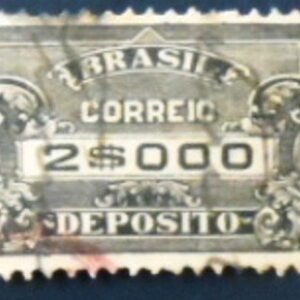 Selo postal do Brasil de 1920 Depósito 2$ U