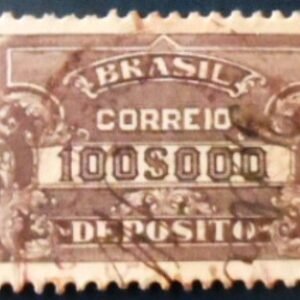 Selo postal do Brasil de 1920 Depósito 100$ U