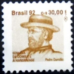 Selo postal do Brasil de 1992 Padre Damião M H 29