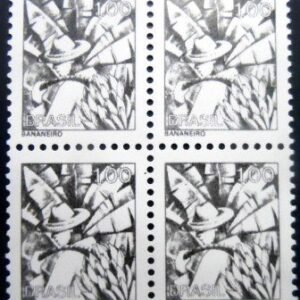 Quadra de selos postais do Brasil de 1976 Bananeiro M QD