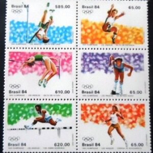 Série de selos do Brasil de 1984 Olimpíadas Los Angeles M SET P2