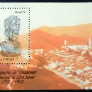 Bloco postal do Brasil de 1992 Tiradentes M