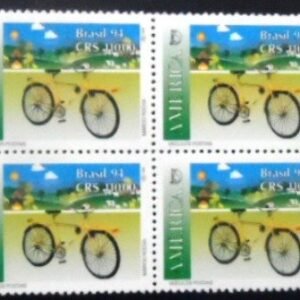 Quadra de selos postais do Brasil de 1994 Bicicleta M QD