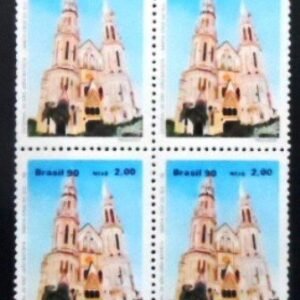 Quadra de selos postais do Brasil de 1990 Catedral São João Batista M QD