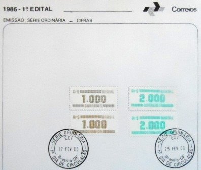 1º Edital de 1986 Cifras selado 3820