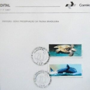 Edital nº 7 de 1987 Fauna Brasileira selado
