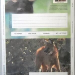 Aerograma do Brasil de 1999 Lobo-Guará e Búfalo Africano