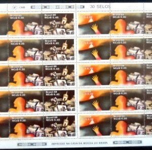 Folha completa de selos postais do Brasil de 1989 Inconfidência Mineira M FL