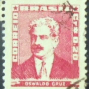 Selo postal do Brasil de 1954 Oswaldo Cruz 20 U