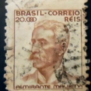 Selo postal do Brasil de 1942 Almirante Maurity U