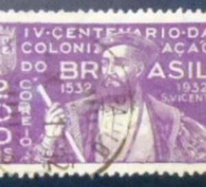 Imagem similar à do selo postal do Brasil de 1932 Martim Afonso de Souza U