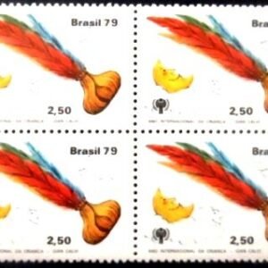 Quadra de selos postais do Brasil de 1979 Peteca M QD