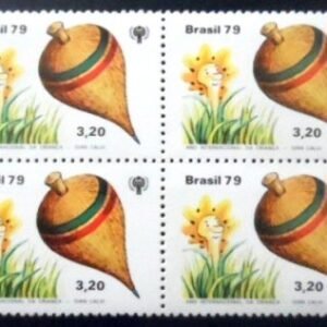 Quadra de selos postais do Brasil de 1979 Pião M QD