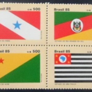 Se-tenant do Brasil de 1985 Bandeiras V M SET