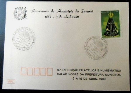 Envelope Comemorativo de 1980 Exposição Filatélica de Jacareí EC