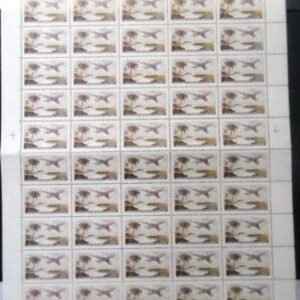 Folha completa de selos postais do Chile de 1971 Boeing 707 M FL