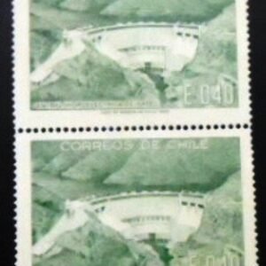 Par de selos postais do Chile de 1969 Rapel Hydroelectric Plant M PR