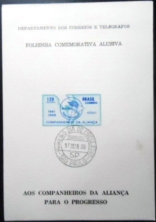 Folhinha Filatélica nº 25 de 1966 Aliança para o Progresso 2835