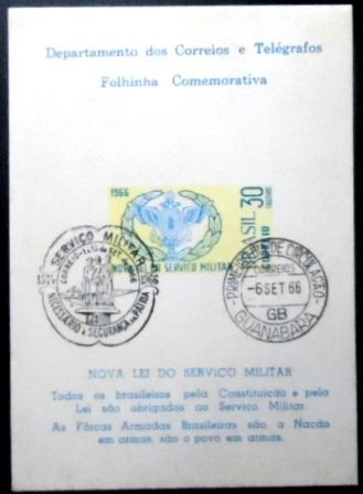 Folhinha Filatélica nº 29 de 1966 Nova Lei Serviço Militar 15740