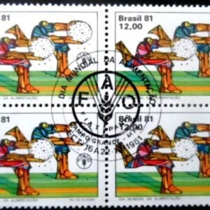 Quadra de selos postais do Brasil de 1981 Semana da Alimentação M QD MS