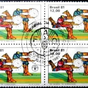 Quadra de selos postais do Brasil de 1981 Semana da Alimentação M QD PR
