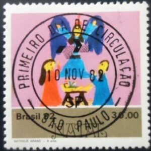 Selo postal do Brasil de 1982 Nascimento de Jesus NCC