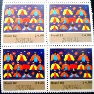 Quadra de selos postais do Brasil de 1982 Corol M QD