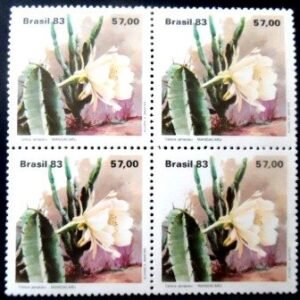 Quadra de selos postal do Brasil de 1983 Mandacaru M QD