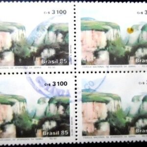 Quadra de selos postais do Brasil de 1985 Aparados da Serra 3.100 U QD