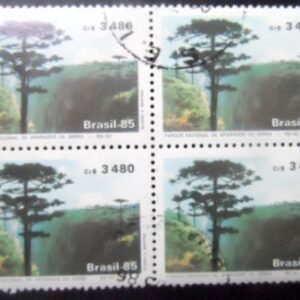 Quadra de selos postais do Brasil de 1985 Aparados da Serra 3480 U QD