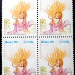 Quadra de selos postais do Brasil de 1985 Ação de Graças M QD