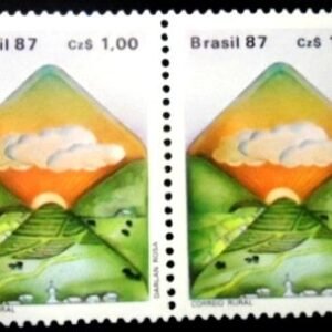 Par de selos postais do Brasil de 1986 Unha-de-vaca M PR