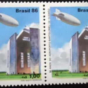 Par de selos postais do Brasil de 1986 Bartolomeu de Gusmão M PR