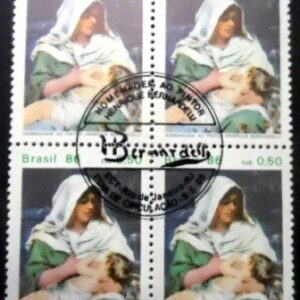 Quadra de selos postais do Brasil de 1986 Henrique Bernardelli M QD