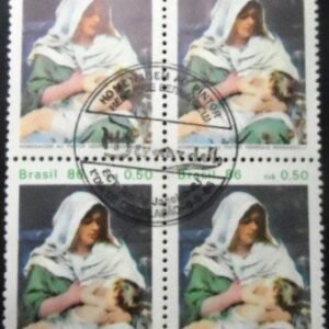 Quadra de selos postais do Brasil de 1986 Henrique Bernardelli NCC QD