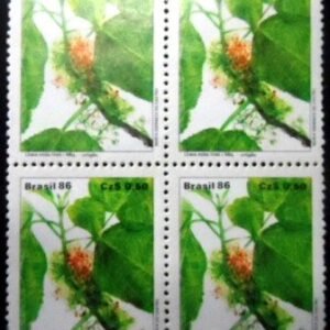 Quadra de selos postais do Brasil de 1986 Urtigão MQD