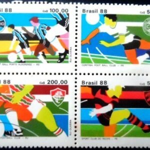 Série de selos postais do Brasil de 1988 Clubes de Futebol II 3 M SET