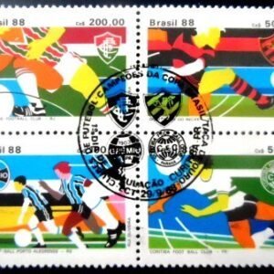 Série de selos postais do Brasil de 1988 Clubes de Futebol II 1 MCC SET PR