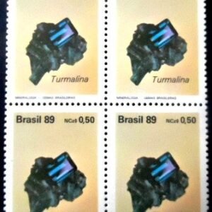 Quadra de selos postais do Brasil de 1989 Turmalina M QD