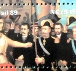 Selo postal do Brasil de 1989 Proclamação da República M