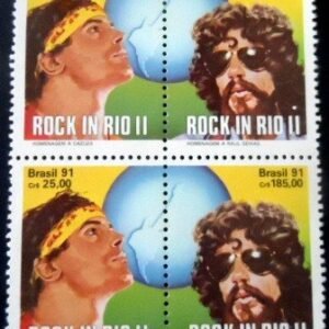 Par de se-tenant do Brasil de 1991 Rock in Rio II M PR