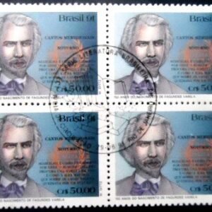 Quadra de selos postais do Brasil de 1991 Luis Nicolau Fagundes Varela MCC QD