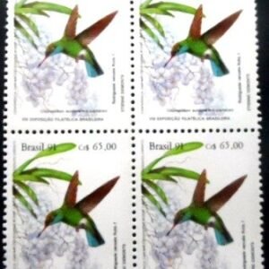 Quadra de selos postais do Brasil de 1991 Clytolaema M QD