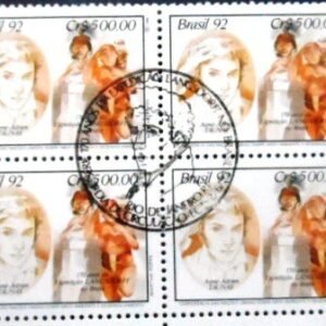 Quadra de selos postais do Brasil de 1992 Aimé Adrien Taunay M1C QD