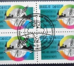 Quadra de selos postais do Brasil de 1992 Cidade - Campo M1C QD